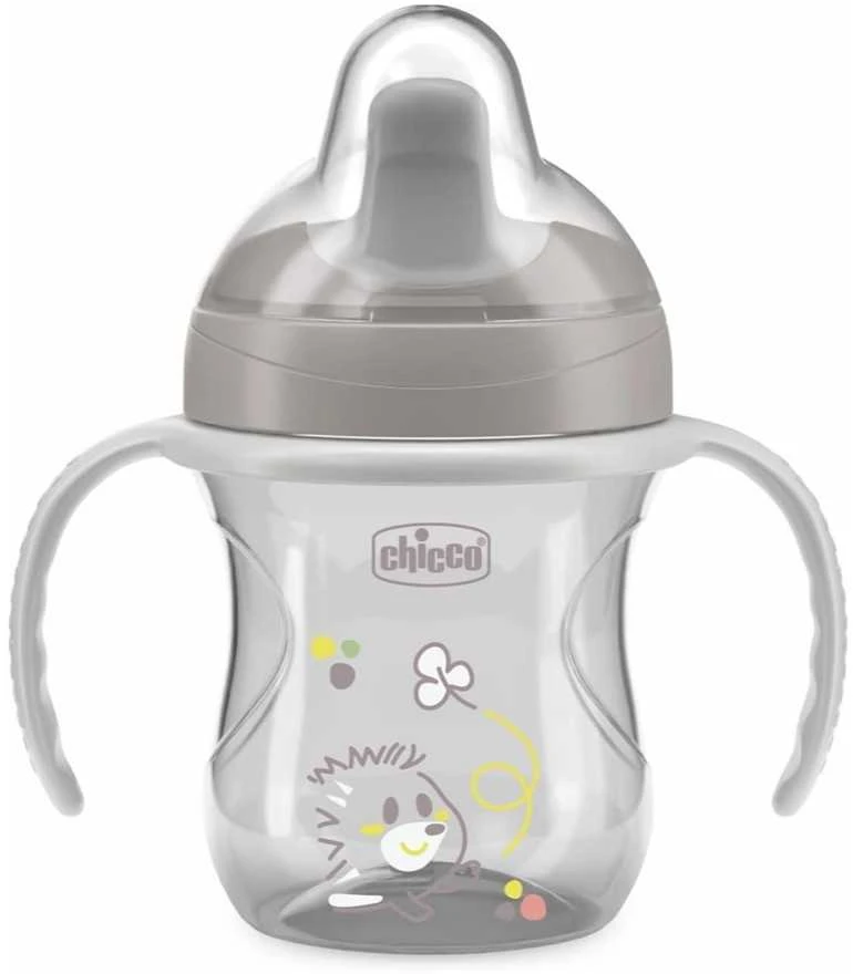 Chicco Puodelis su twardym ustnikiem 200ml pilka 6m+