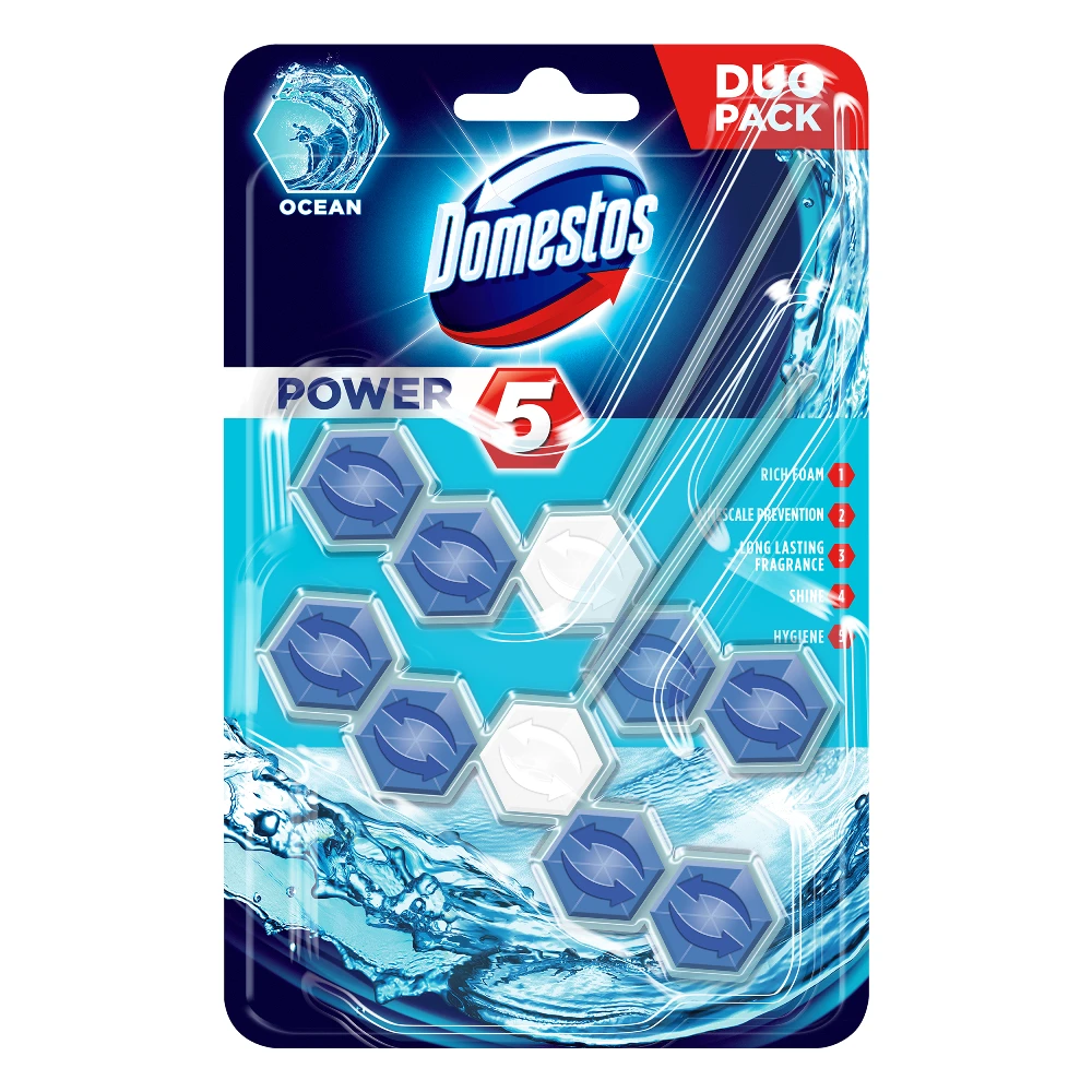 Domestos unitazo muiliukas Power 5 Ocean, 2x55 g