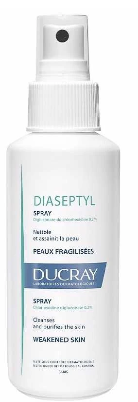 Ducray Diaseptyl Purškiklis Solution Aqueous 0,2% purškiamas vandeninis antiseptinis tirpalas, 125 ml