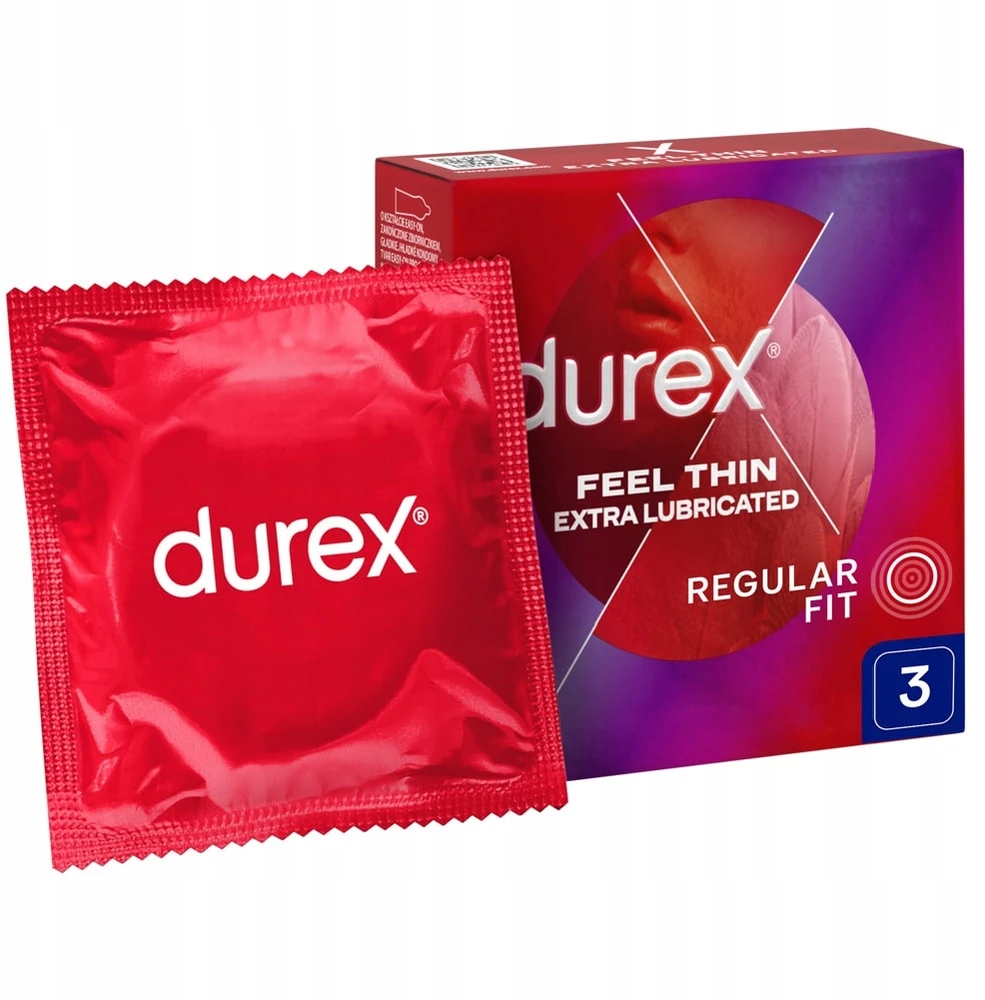 Durex Feel Thin Extra Lubricated prezerwatywy ultracienkie 3 vnt.