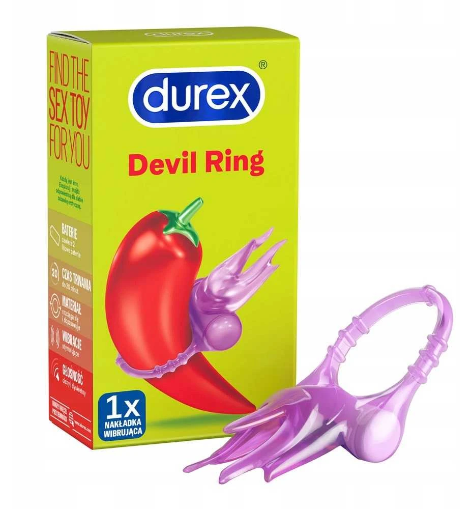 Durex Vibruojantis žiedas su gumbeliais „Devil Ring“