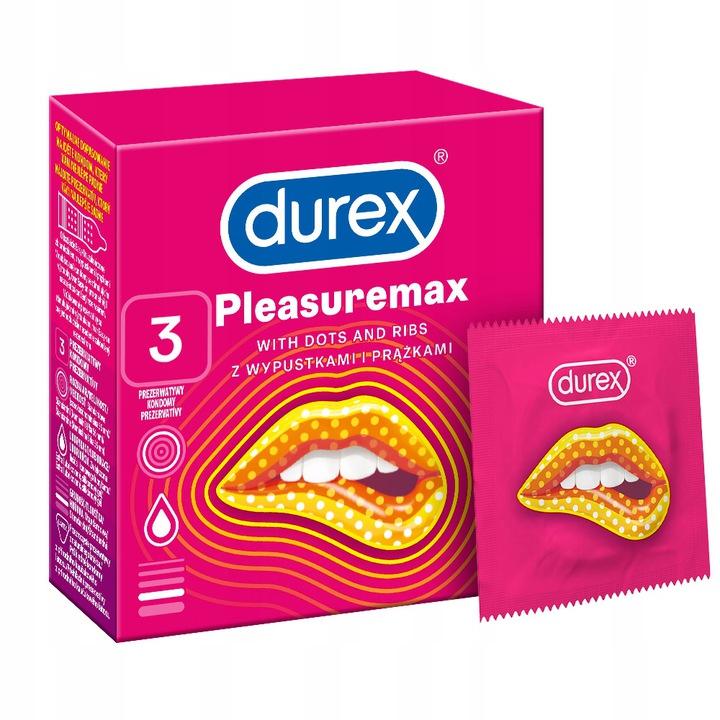 DUREX_Pleasuremax briaunoti prezervatyvai su 3 vinimis.