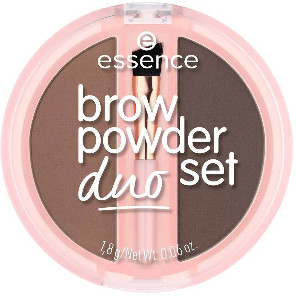 „Essence Duo“ matinių antakių pudros rinkinys, 02 Medium, 1,8 g
