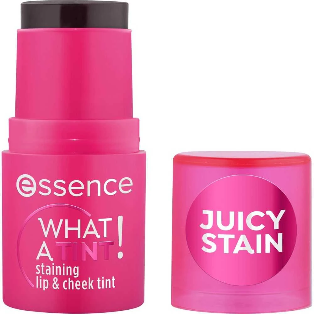 „Essence What a Tint!“ lūpų ir skruostų balzamas 2 viename, 10 aviečių atspalvių, 5 ml