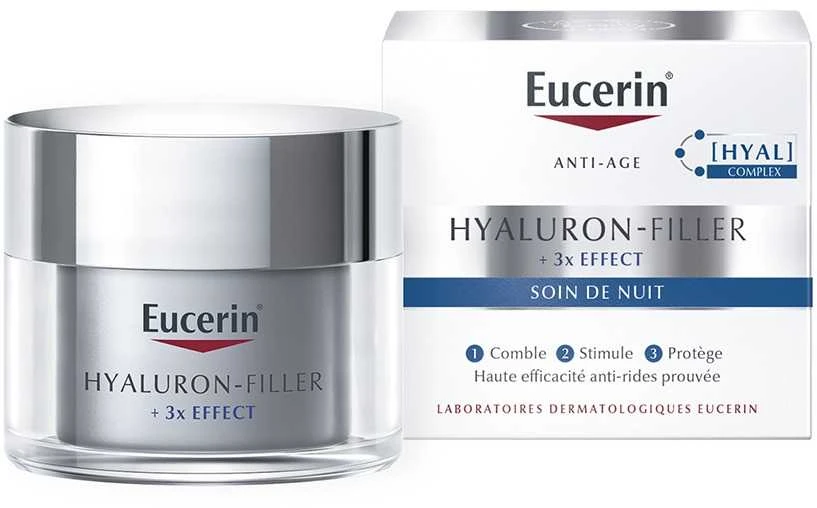 Eucerin Hyaluron-Filler + 3 kartus efektyvus naktinis kremas nuo raukšlių 50 ml