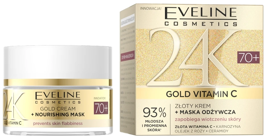 „Eveline Cosmetics“ „Eveline EVELINE 24K Gold&Vit C“ kremas dienai/nakčiai su 70+ 50 ml