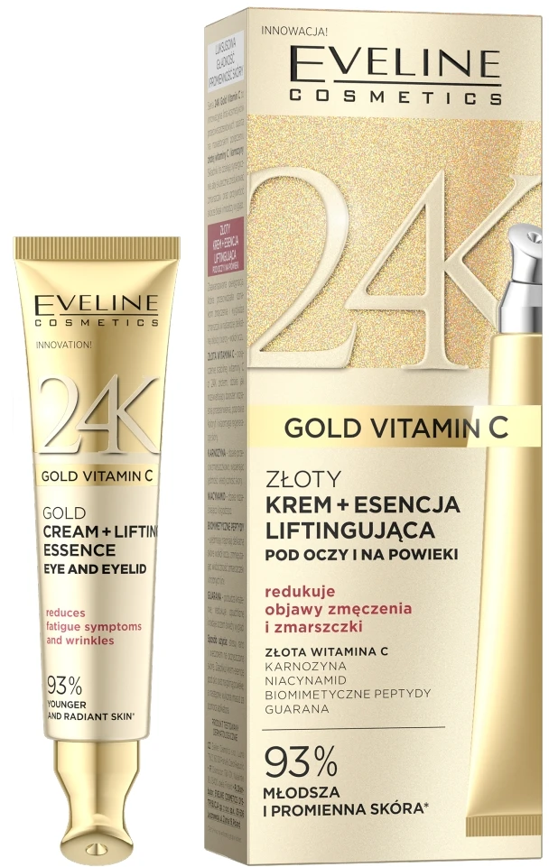 Eveline Cosmetics Eveline EVELINE 24K aukso ir vitamino C kremas nuo saulės, 15 ml