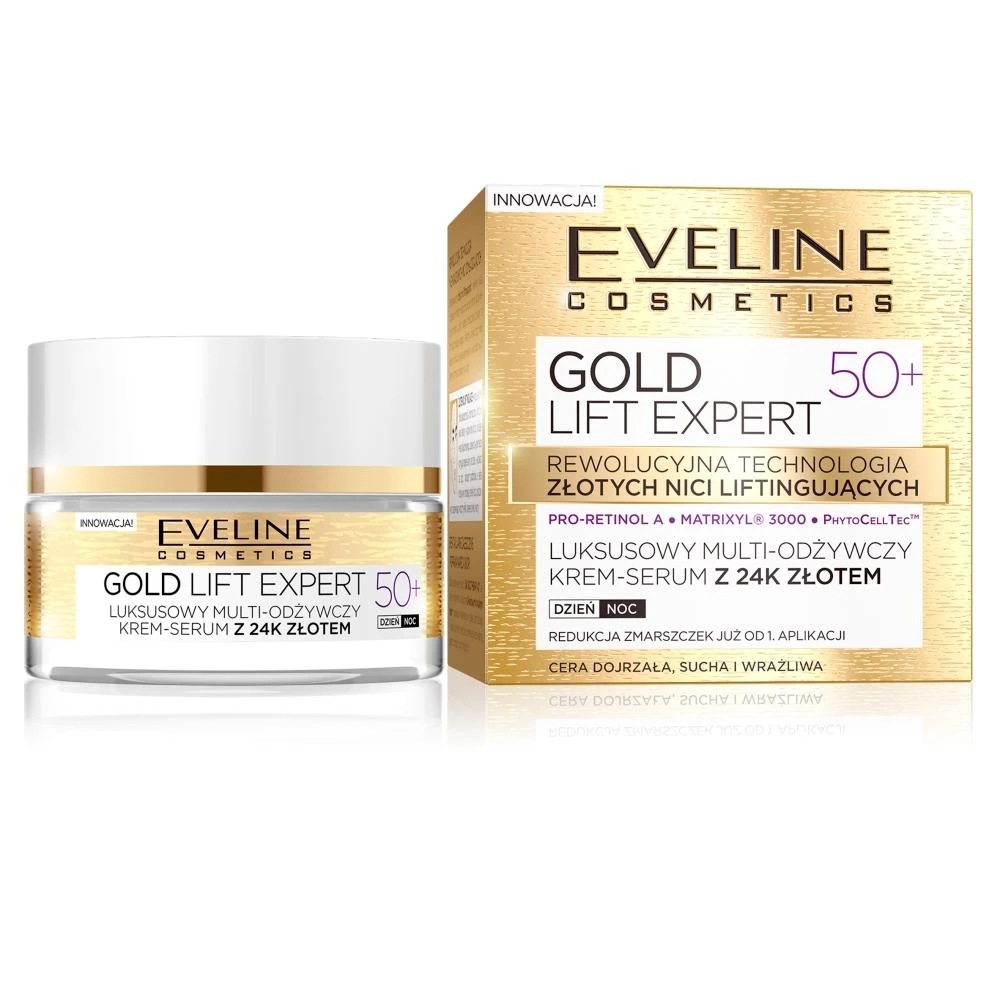 „Eveline Cosmetics“ „Gold Lift Expert 50+“ veido kaukė, 50 ml