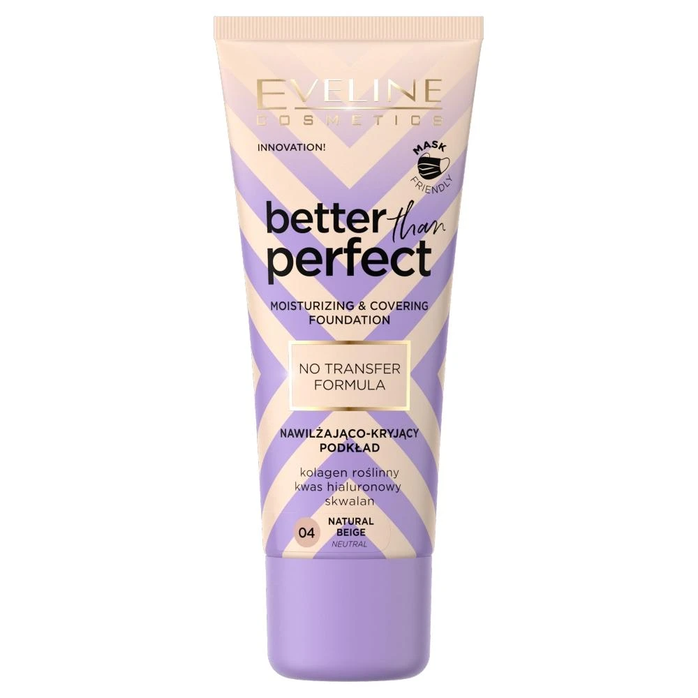 Eveline Cosmetics EVELINE_Better Than Perfect drėkinamasis ir dengiamasis makiažo pagrindas 04 Natural rusvai dengiantis gelinis vaskas 30ml
