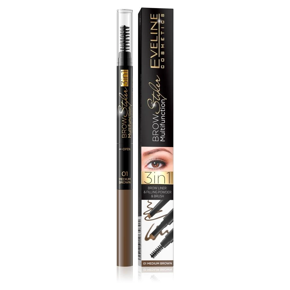 Eveline Cosmetics Brow Styler Multifunction 01 Medium Brown