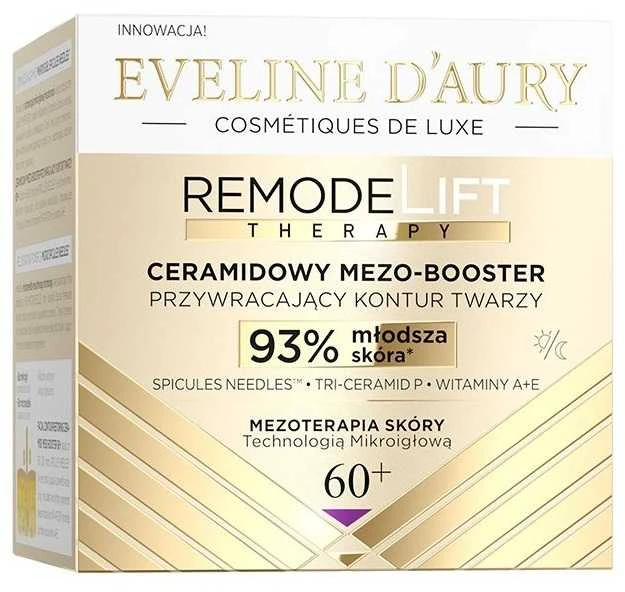 Eveline Cosmetics EVELINE D`AURY Remodelift Therapy Ceramide Mezo-Booster atkuriantis veido kontūrą 60+ dienai ir nakčiai 50 ml