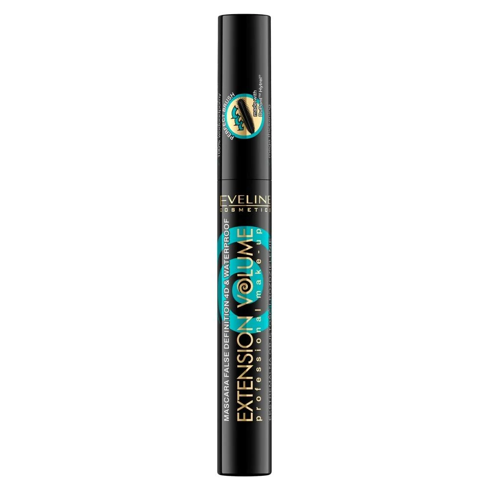 Eveline Cosmetics Eveline Extension Volume Atsparus vandeniui Blakstienų tušas Juodas, 10 ml