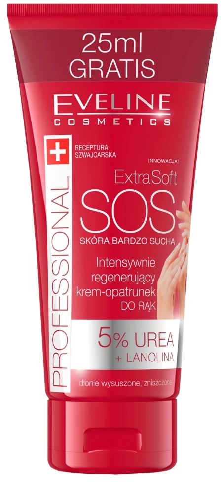 Eveline Cosmetics Eveline Extra Soft SOS intensyviai regeneruojanti rankų kreminė kaukė, 100 ml