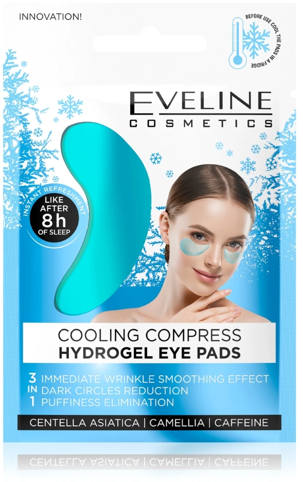 „Eveline Cosmetics“ vėsinantys kompresiniai hidrogelio paakių padai, 2 vnt.