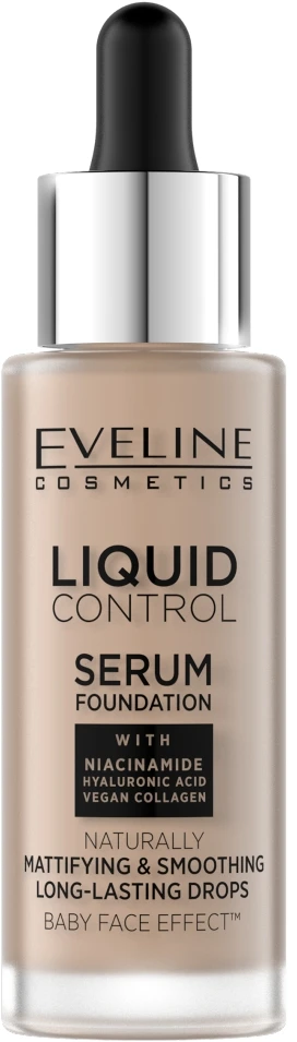 Eveline Cosmetics Liquid Control HD Long Lasting Formula 24H makiažo pagrindas su lašintuvu 025 Light Rose 32ml