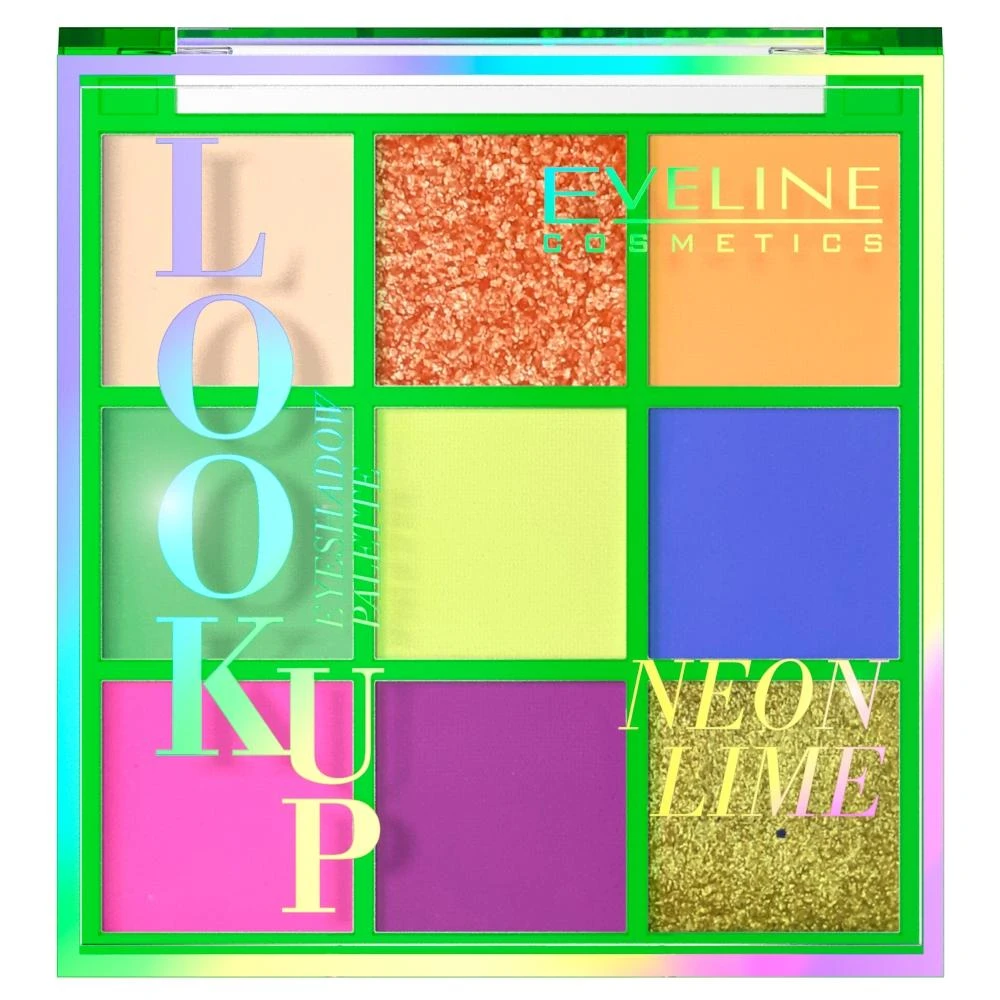 Eveline Cosmetics Look Up akių šešėlių paletė (neoninė) Neon Lime, 10,8 g
