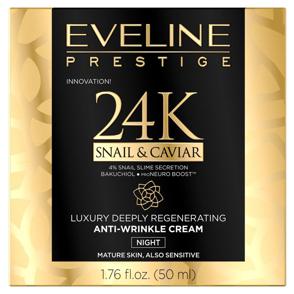 Eveline Cosmetics Eveline 24k sraigių ir ikrų raukšles mažinantis kreminis naktinis kremas, 50 ml