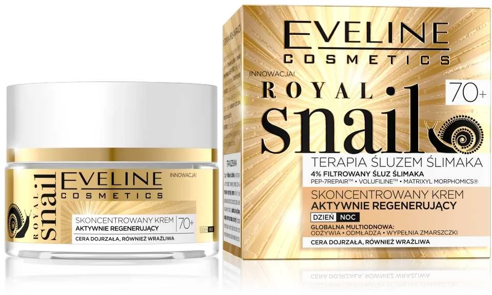 Eveline Cosmetics Eveline Royal Snail 70+ koncentruotas aktyviai regeneruojantis kremas dienai ir nakčiai 50ml