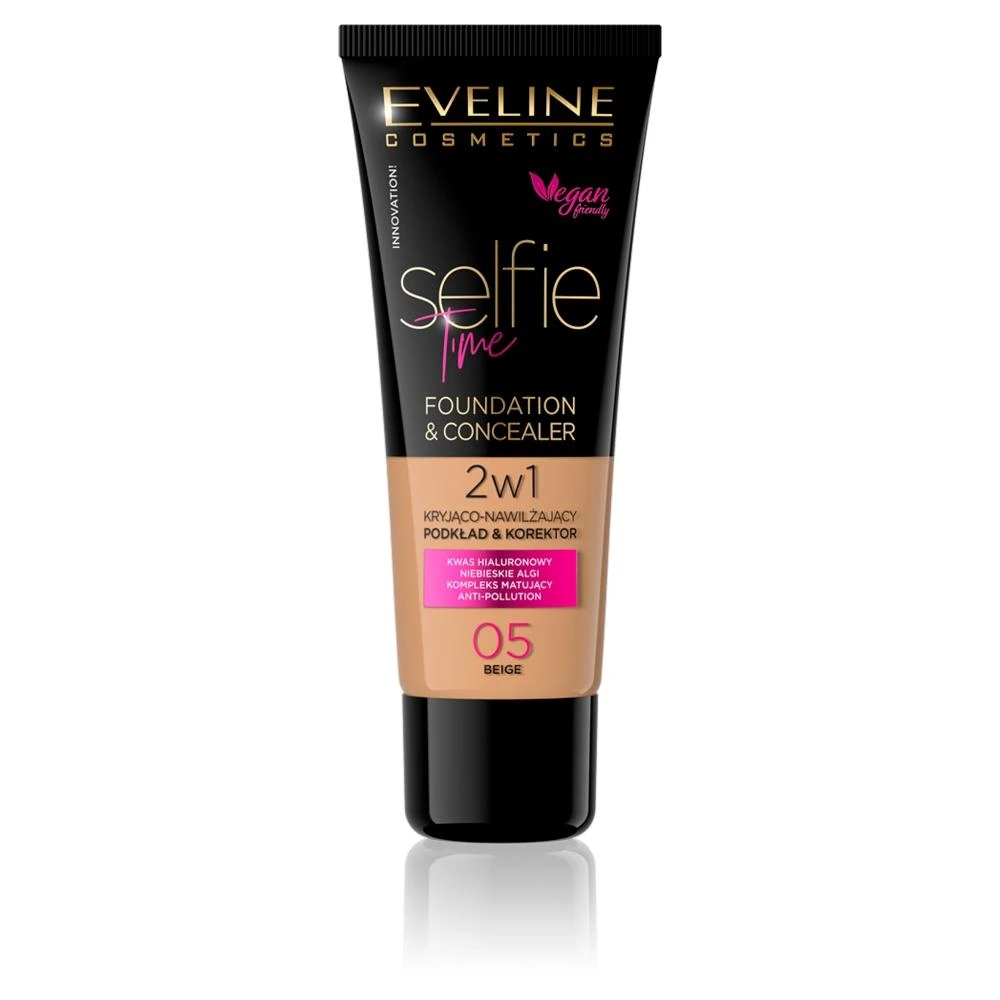 Eveline Cosmetics Eveline Selfie Time 2in1 Foundation & Maskuoklis 05 rusvai gelsvas, 30 ml