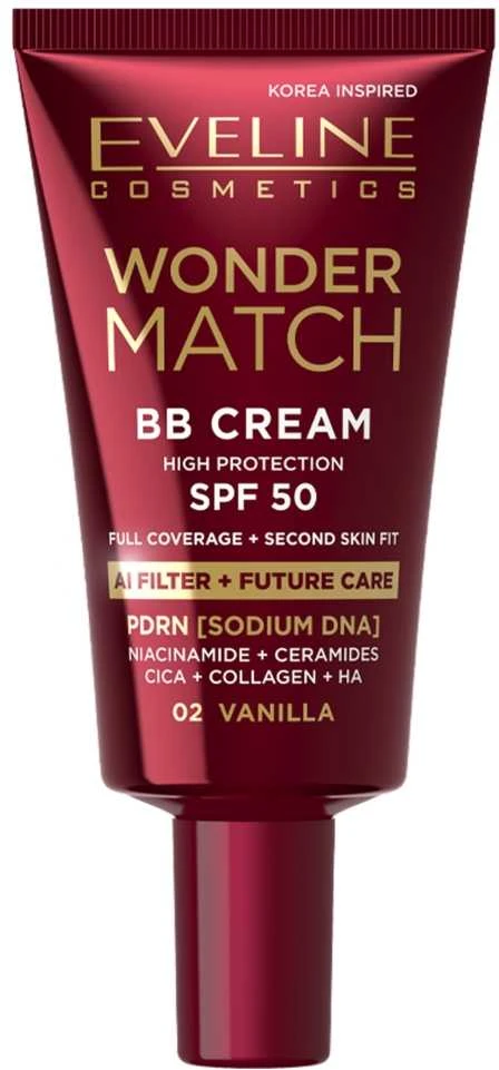 Eveline Cosmetics Eveline EVELINE Wonder Match BB kremas SPF 50 02 Vanilla 30 ml