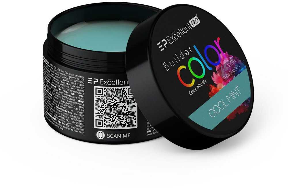 Cosmetics Zone Excellent Pro Statybiniai dažai su tiksotropija, pastelinė, vėsi mėta, 15 g