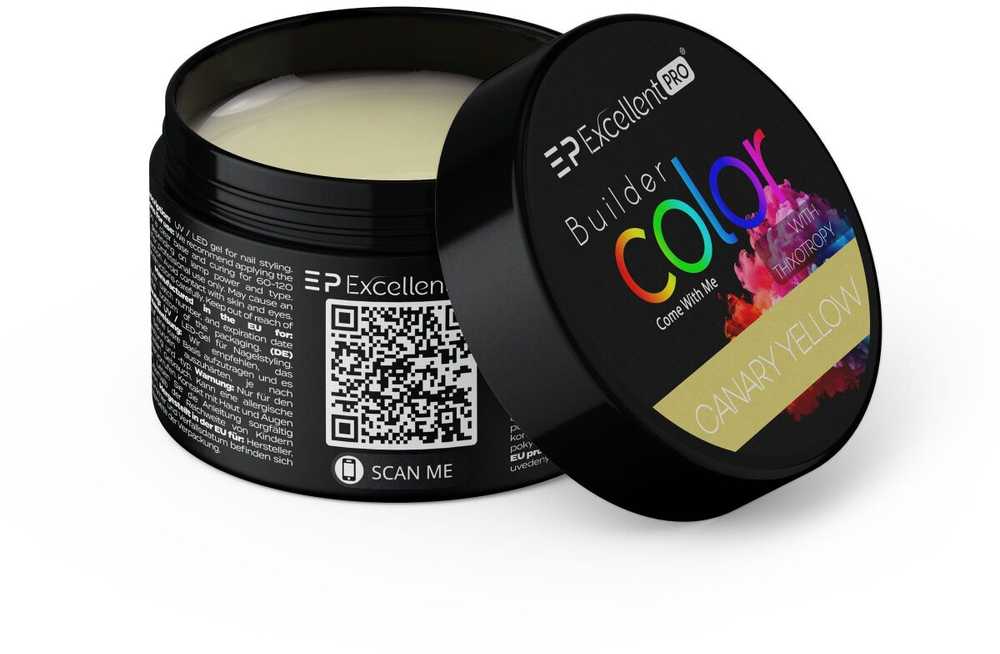 Cosmetics Zone Excellent Pro Statybiniai dažai su tiksotropija, pasteliniai želė, budujący, Kanarų geltona, 15g