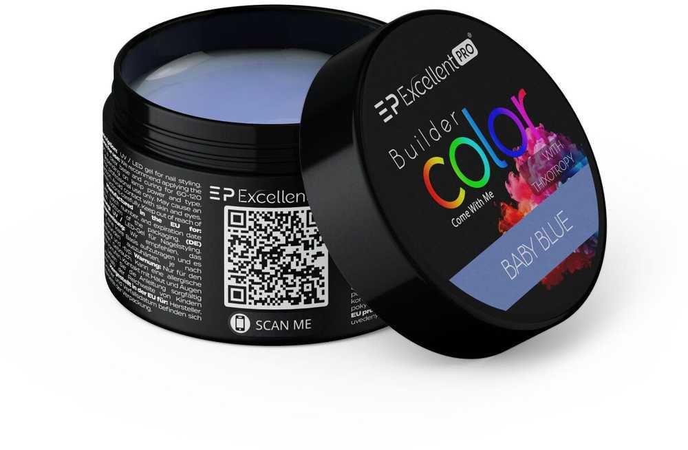 Cosmetics Zone Excellent Pro Statybiniai dažai su tiksotropija, pastelinė šviesiai mėlyna, 15 g