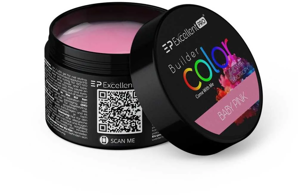 Cosmetics Zone Excellent Pro Statybiniai dažai su tiksotropija, pastelinė, šviesiai rožinė, 15 g