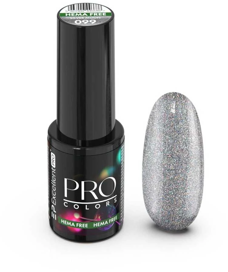 Cosmetics Zone „Excellent Pro Pro Colors“ hibridinis lakas „Hema Free“ 099 Sidabrinis Moon 7g