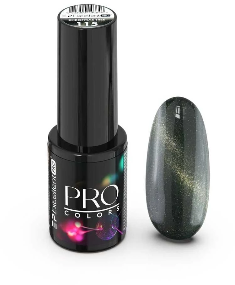 Cosmetics Zone „Excellent Pro Pro Colors“ hibridinis lakas „CatEye“ 115 Kalėdų eglutė 7g