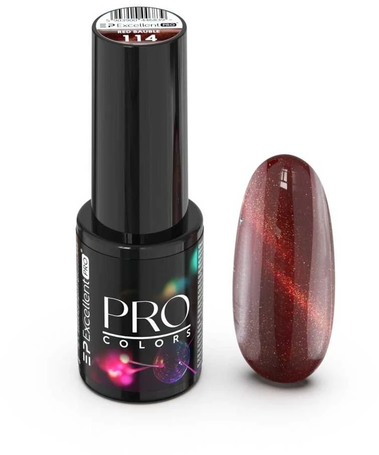 Cosmetics Zone „Excellent Pro Pro Colors“ hibridinis lakas „CatEye“ 114 Raudona kamuoliukas 7g