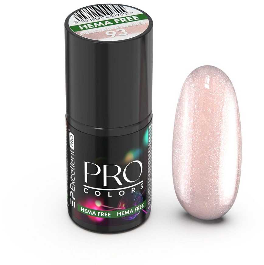 Cosmetics Zone Excellent Pro Pro Colors Hema Free hibridinis nagų lakas 93 Subtilūs blizgučiai 7g