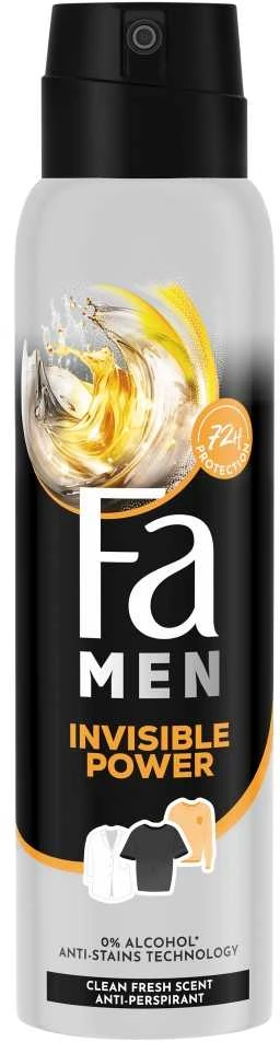 Purškiamas dezodorantas antiperspirantas vyrams Fa Men Xtreme Invisible Power 150 ml