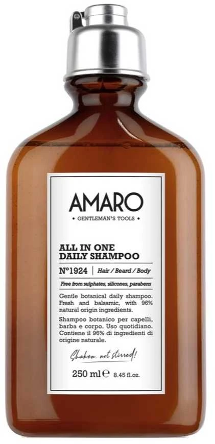 Farmavita Amaro All In One kasdieninio naudojimo šampūnas N1924 Hair-Beard-Body 250ml