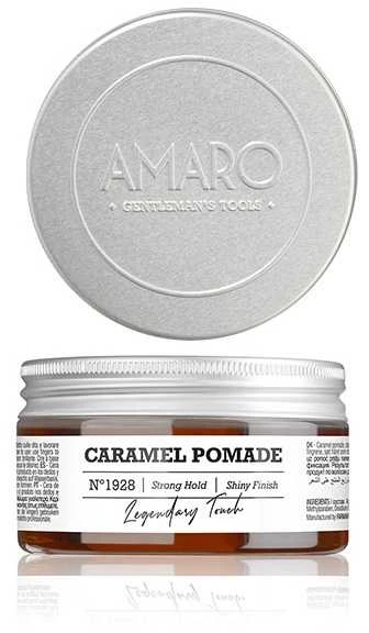 Farmavita Amaro Caramel Pomade Strong Hold Nº1928 Shiny Finish stiprios fiksacijos blizgi pomada 100ml