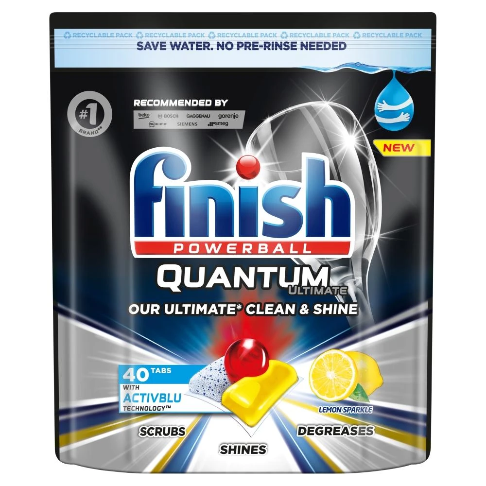 Indaplovių kapsulės Finish Quantum Ultimate Lemon, 40 vnt.