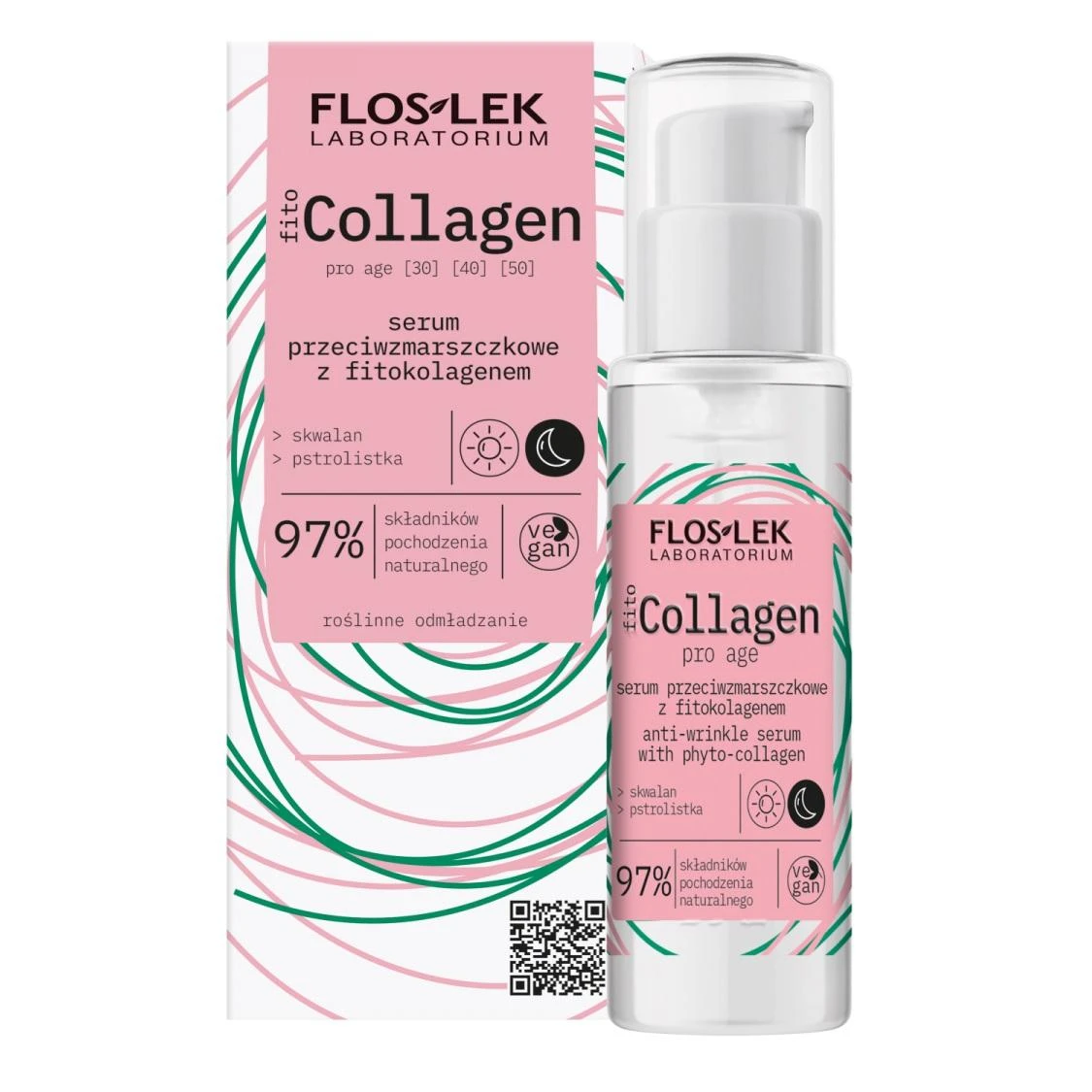 Floslek Phyto Collagen Anti-Wrinkle Serum raukšles mažinantis serumas su fitokolagenu 30 ml