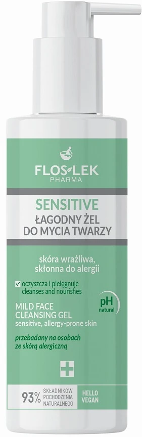 Floslek Flos-Lek Pharma, švelnus veido prausimosi gelis jautriai, į alergiją linkusiai odai, 175 ml - Ilgas galiojimo laikas!