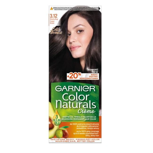 Garnier Color Naturals Creme plaukų dažymo kremas 3.12 Frosty Brown