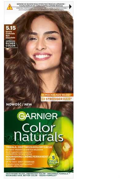 Garnier „Color Naturals“ maitinamieji plaukų dažai 5.15 Tamsaus šokolado