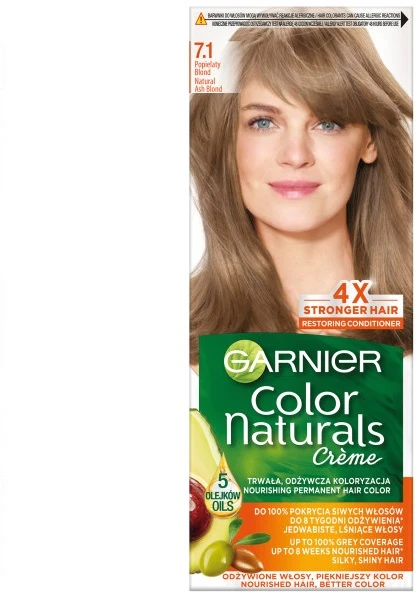 Garnier „Color Naturals“ maitinamieji plaukų dažai, 7.1, natūrali pelenų blondinė