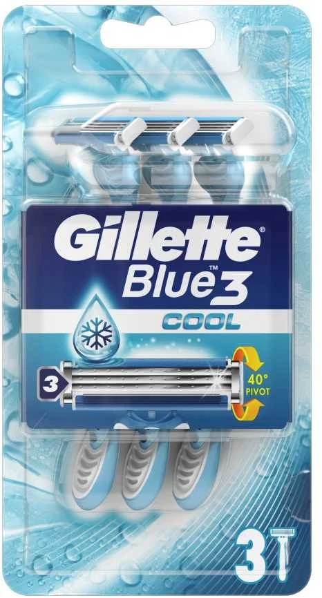 Gillete Vienkartiniai skustuvai Gillette Mėlynas 3 Cool, 3 vnt.