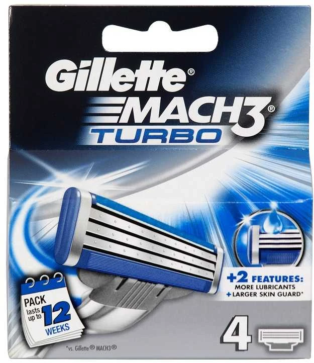 "Gillette Mach3 Turbo" papildymas 4 vienetai