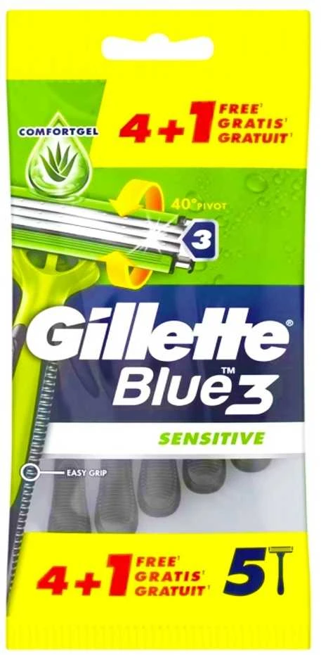 "Gillette Mėlyna 3 Sensitive" vienkartinio skustuvo ašmenys" 5 vnt