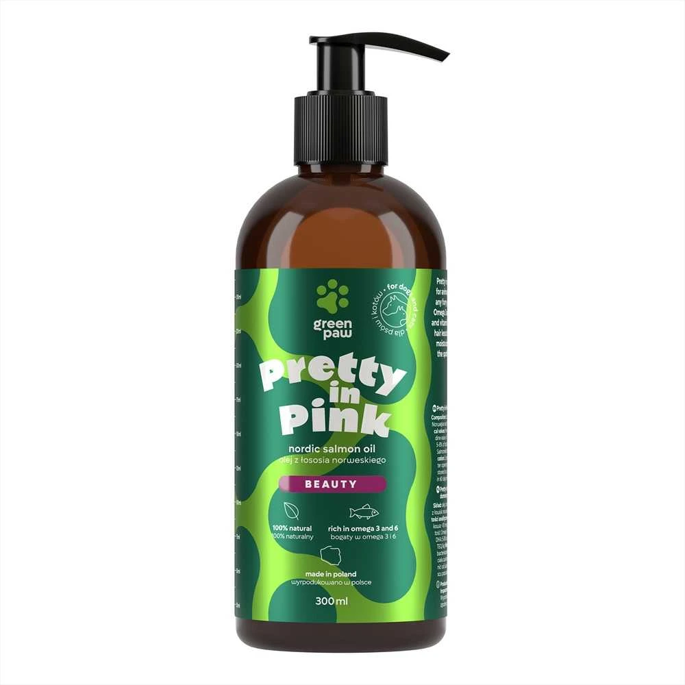Green Paw Cosma Cannabis Žalias Paw Pretty In Rožinė Olej su Łososia dla Psa Kota 300ml