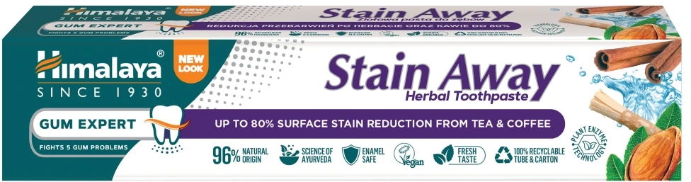 Himalaya Herbals Vaistažolių dantų pasta Gum Expert Stain Away, Himalaya, 75ml