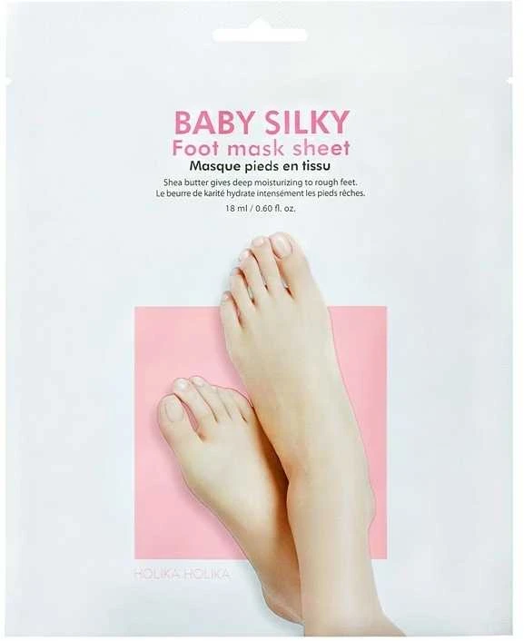 Kaukė pėdoms Holika Holika Baby Silky Foot Mask Sheet, prisotinta taukmedžio sviestu, 18 ml