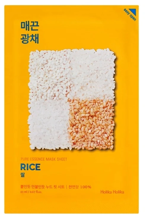 Holika Holika Pure Essence Mask Sheet - Rice lakštinė veido kaukė su ryžių ekstraktu, 20 ml