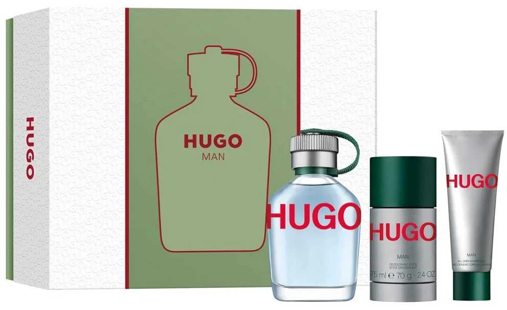 Hugo Boss HUGO Man rinkinys vyrams (EDT, 125 ml + dezodorantas, 75 ml + dušo gelis, 50 ml)