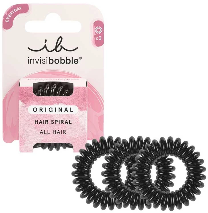 Invisibobble plaukų gumytės Original True Juodas 3 vnt.